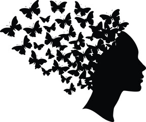 Mind Full of Butterflies Silhouette