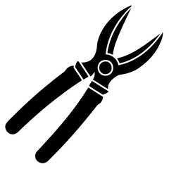 Black Pruner Tool Vector Silhouette Graphic on Transparent Background