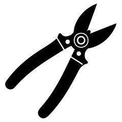 Garden Pruner Tool Silhouette in Black Vector Format and Transparent PNG