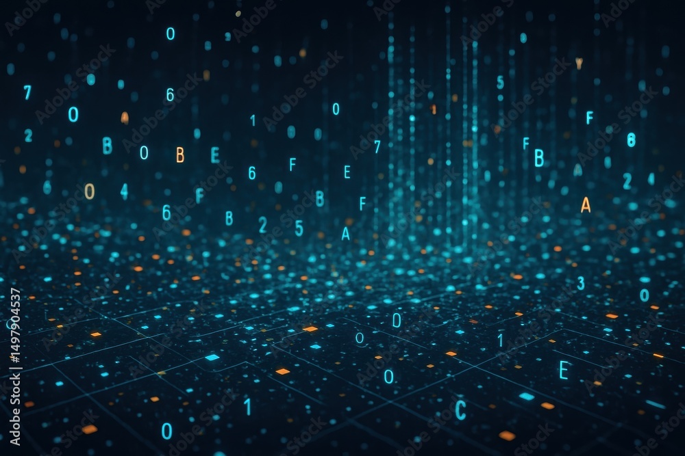 Poster Abstract Digital Data Visualization with Floating Numbers and Glowing Particles