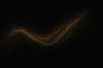 A Glimmering Wave of Golden Particles Against a Black Background