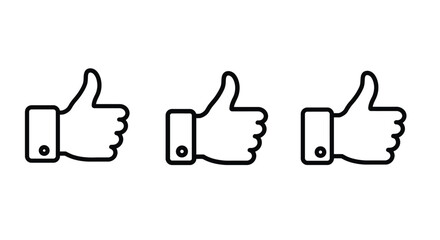 Obraz premium Thumbs up icon set. Thumb up line icons. Vector illustration