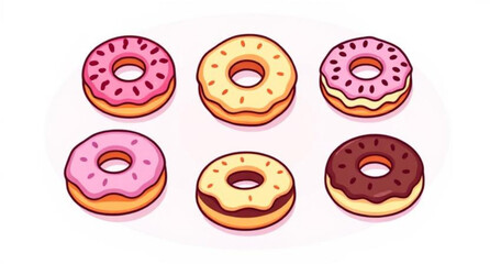Doughnut, Donut, Glazed doughnut, Frosted donut, Sprinkle donut, Chocolate donut, Pink frosted donut, Donut with sprinkles, Cartoon doughnut, Donut icon, Doughnut vector, Sweet pastry, Bakery doughnut