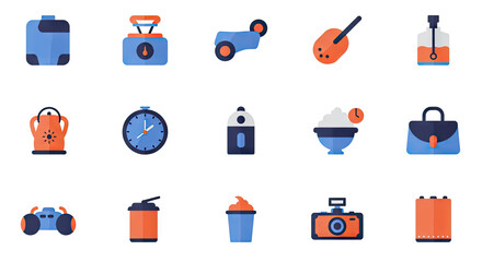 set of icons of household appliances