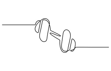 Dumbbells continuous line. Continuous one line drawing dumbbells for exercise. Gym, fitness concept. Single line drawing