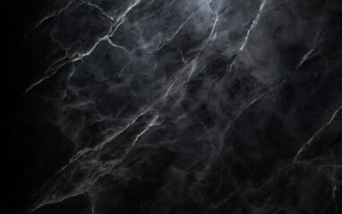 Black marble background showing dramatic veins and texture