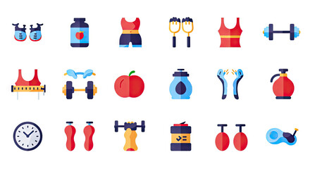 fitnes icon set, fitnes icon pack