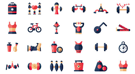 fitnes icon set, fitnes icon pack