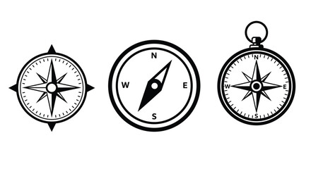 compass symbol sign icon vector design black white color simple illustration collection isolated © rsvect02