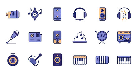 music icons set