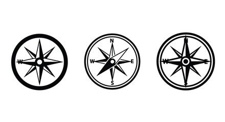 compass symbol sign icon vector design black white color simple illustration collection isolated © rsvect02