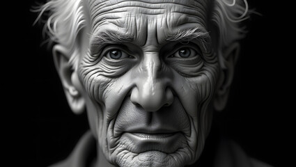 3D Render of an Elderly Man's Face A Study in Texture and Expression