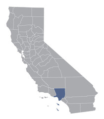 Fototapeta na wymiar California map - Los Angeles County