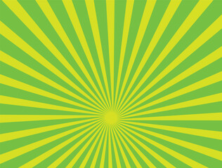 Abstract green glowing radial lines retro background