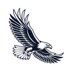 Obraz premium Eagle Silhouette vector Logo Illustration. Eagle Head vector art illustration. black eagle logo , icon design.