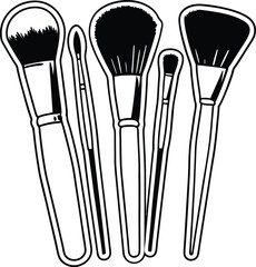 set of brushes for makeup