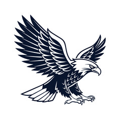 Obraz premium Eagle Silhouette vector Logo Illustration. Eagle Head vector art illustration. black eagle logo , icon design.