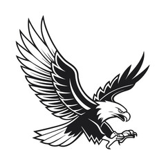Obraz premium Eagle Silhouette vector Logo Illustration. Eagle Head vector art illustration. black eagle logo , icon design.