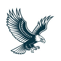 Obraz premium Eagle Silhouette vector Logo Illustration. Eagle Head vector art illustration. black eagle logo , icon design.