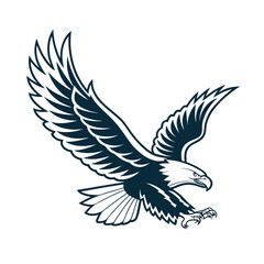 Obraz premium Eagle Silhouette vector Logo Illustration. Eagle Head vector art illustration. black eagle logo , icon design.