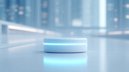 futuristic medical device rests on white surface in pristine room illustrating ai role in healthcare