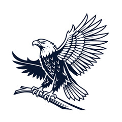 Obraz premium Eagle Silhouette vector Logo Illustration. Eagle Head vector art illustration. black eagle logo , icon design.