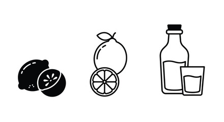 Drink icon set in thin line. vector illustrations for web