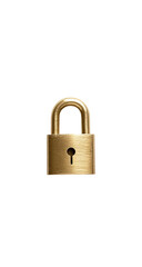 A digital illustration of a gold padlock, centrally positioned against a black background, exhibiting a slightly textured, metallic sheen