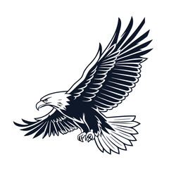 Obraz premium Eagle Silhouette vector Logo Illustration. Eagle Head vector art illustration. black eagle logo , icon design.