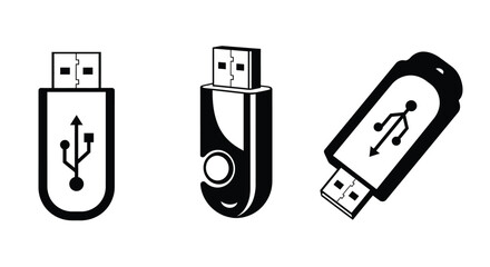 Usb icon set. Flash disk icon, vector illustration