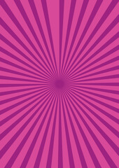 Sun rays pink background, starburst anime pop art cartoon or comic, dotted texture and explosion effect or sunburst, halftone gradient, fun and exciting template