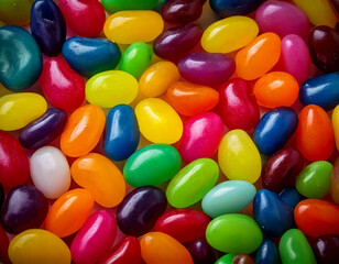 assorted colorful jelly beans close-up
