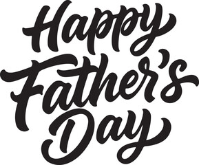 Happy Father's Day Lettering with Abstract Silhouette