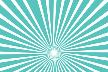 Sunburst light background with sun turquoise ray.