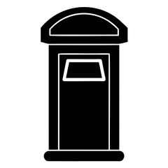Vintage postbox vector silhouette icon designed for logos signs and branding projects