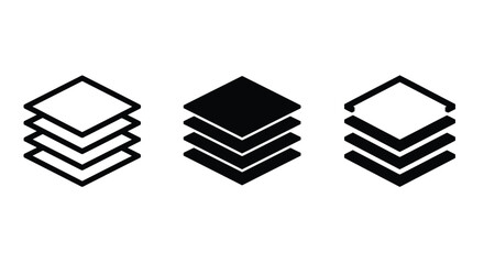 Layers icon set. Vector layers icon. Canvas icon