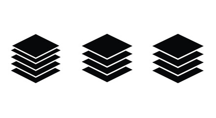 Layers icon set. Vector layers icon. Canvas icon