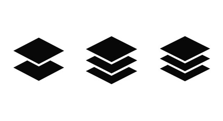 Layers icon set. Vector layers icon. Canvas icon