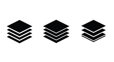 Layers icon set. Vector layers icon. Canvas icon