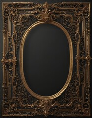 Black & gold ornate frame, shimmering accents,  glamour, VIP,  elegant