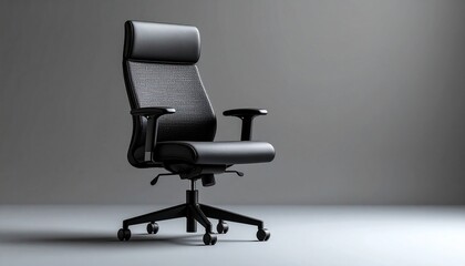 Fototapeta premium black office chair isolated on white