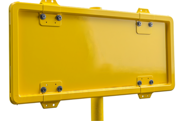 Blank Yellow Sign with Outdoor, and Mockup.