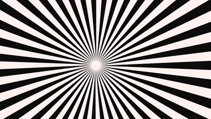 black and white sun rays and sunburst backdrop Minimal sunrise radiate striped geometric circus light sunburst ray texture background.