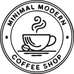  Coffee Shop Logo Stamp Vector