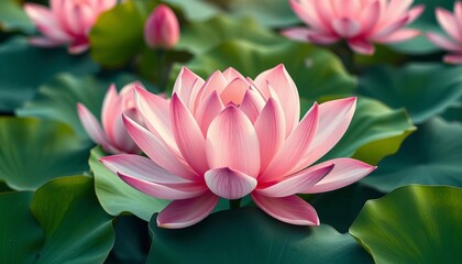 Seamless zen lotus flower wallpaper pattern, calming tranquility design,  pink,  texture