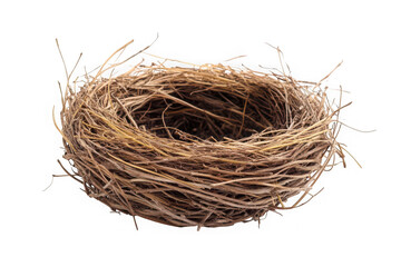 Obraz premium Bird nest woven twigs empty nesting natural wildlife nature spring animal home isolated on transparent background