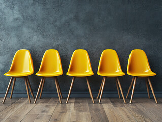 Business Opportunity Concept with Row of Chairs and Hiring Message
