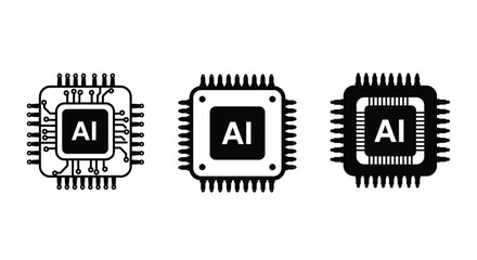 Processors glyph icons set. Octa core, CPU processors, microprocessor temperature, sad chip. Silhouette symbols. Vector isolated illustration