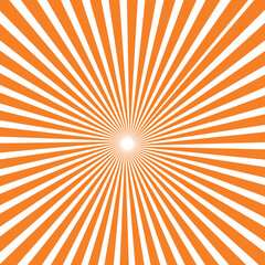 Sunburst background with brown sun ray. Pattern of starburst. Abstract light coffee texture with light of sunburst. Radial beam of sunlight. Retro background with flash. 