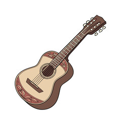 Fototapeta premium Guitars vector art illustration. Vector guitars on white background. Symbols of classic electric guitars for a store or music application. Electric and acoustic, bass, music instrument. 
